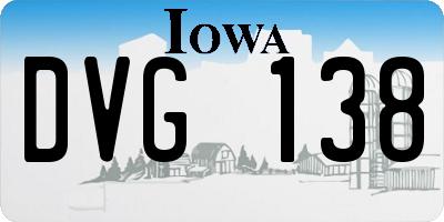 IA license plate DVG138