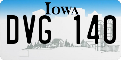 IA license plate DVG140