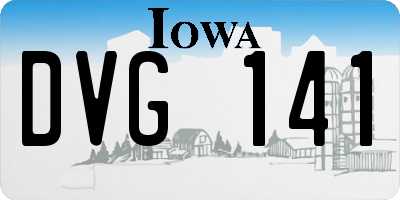 IA license plate DVG141