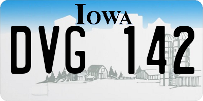 IA license plate DVG142