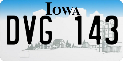 IA license plate DVG143