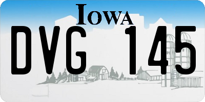 IA license plate DVG145