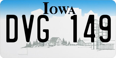IA license plate DVG149