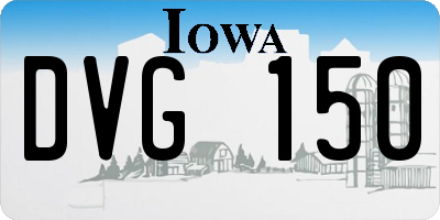 IA license plate DVG150