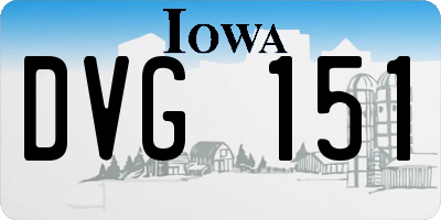 IA license plate DVG151
