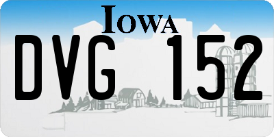 IA license plate DVG152