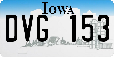 IA license plate DVG153