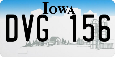 IA license plate DVG156