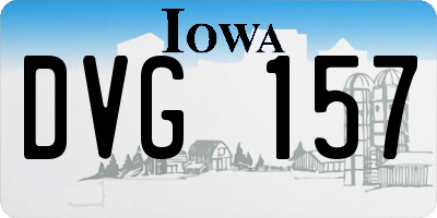 IA license plate DVG157