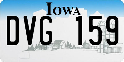 IA license plate DVG159