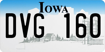 IA license plate DVG160
