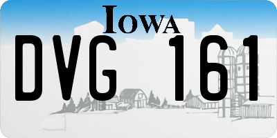 IA license plate DVG161