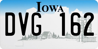 IA license plate DVG162