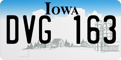 IA license plate DVG163