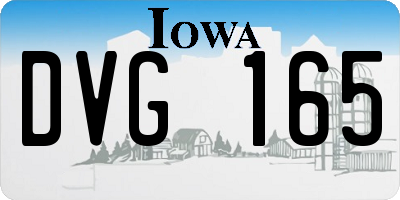 IA license plate DVG165