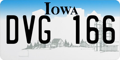 IA license plate DVG166