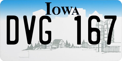 IA license plate DVG167
