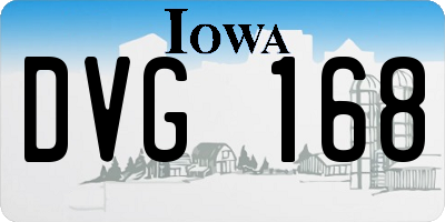IA license plate DVG168
