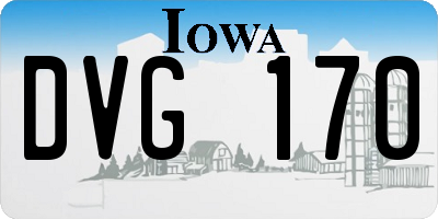 IA license plate DVG170