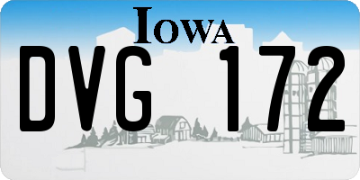 IA license plate DVG172