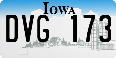 IA license plate DVG173
