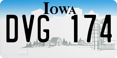IA license plate DVG174