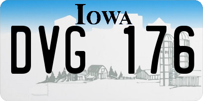 IA license plate DVG176