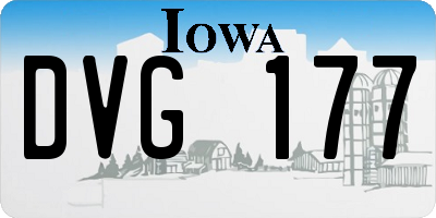 IA license plate DVG177