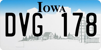 IA license plate DVG178