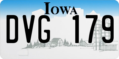 IA license plate DVG179