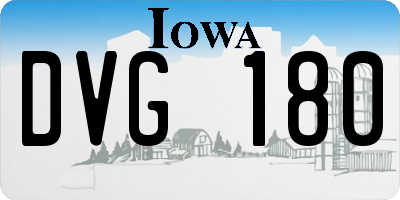 IA license plate DVG180