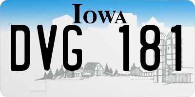 IA license plate DVG181