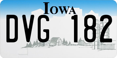 IA license plate DVG182