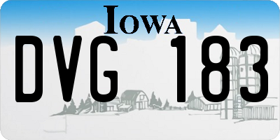 IA license plate DVG183