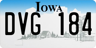 IA license plate DVG184