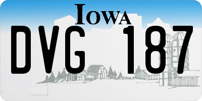 IA license plate DVG187
