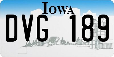 IA license plate DVG189