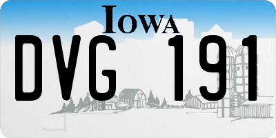 IA license plate DVG191