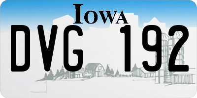 IA license plate DVG192