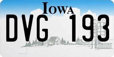 IA license plate DVG193