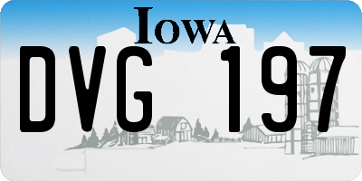 IA license plate DVG197