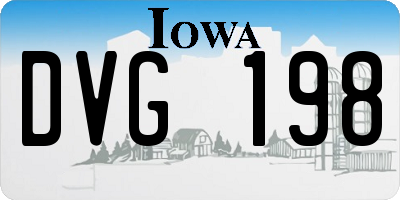 IA license plate DVG198