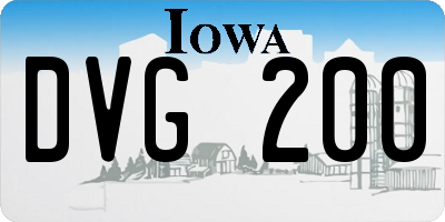 IA license plate DVG200