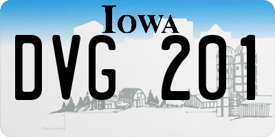 IA license plate DVG201