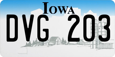 IA license plate DVG203