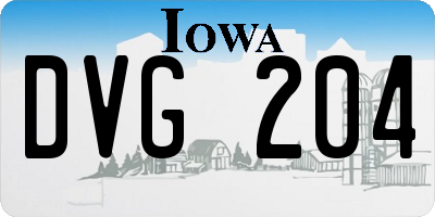 IA license plate DVG204