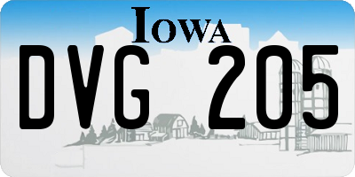 IA license plate DVG205