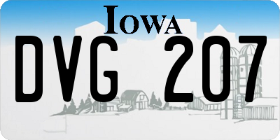 IA license plate DVG207