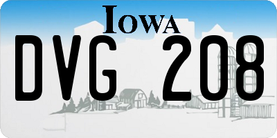 IA license plate DVG208