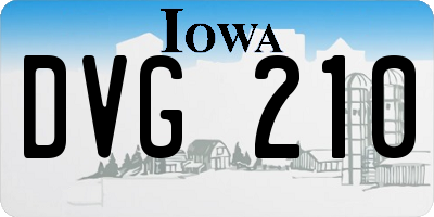 IA license plate DVG210